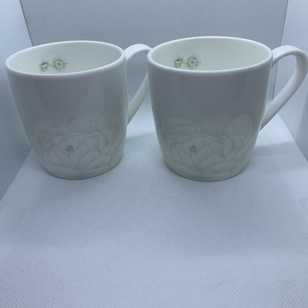 Pear Peonia Hankook Chinaware Coffee Mug/Tea Cups 8 oz Set of 2